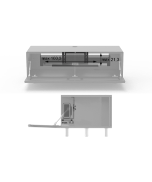 JUST BY SPECTRAL TV-Soundbar-Lowboard mit Soundbar-Ablage und TV-Halterung VESA400. JRL 1104T. Breite 111cm. Black