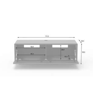 JUST BY SPECTRAL TV-Soundbar-Lowboard mit Soundbar-Ablage und TV-Halterung VESA400. JRL 1104T. Breite 111cm. Black