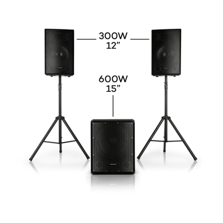 AUNA Cube 1512 Aktiv PA Set, Schwarz