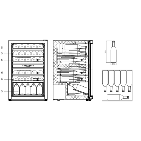 CAVIN Polar Collection 52 Stainless Weinkühlschrank (EEK G, Edelstahl)