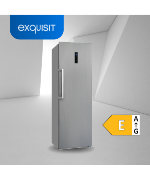 EXQUISIT KS360-V-HE-040E inoxlook Kühlschrank (118,00 kWh/Jahr, E, 1850 mm hoch, Edelstahloptik)