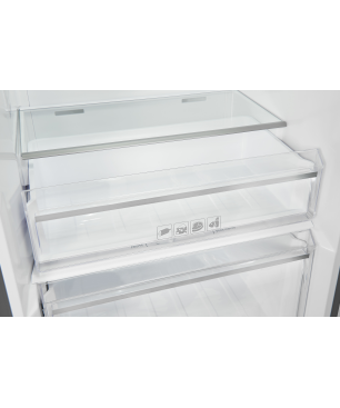 EXQUISIT KS360-V-HE-040E inoxlook Kühlschrank (118,00 kWh/Jahr, E, 1850 mm hoch, Edelstahloptik)