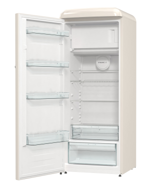 GORENJE ORB615DC-L Retro Collection Kühlschrank (126,2 kWh/Jahr, D, 1525 mm hoch, Helles Beige)