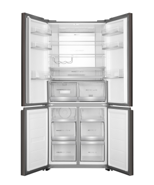 HAIER HTF-508DGS7 French Door Kühlgefrierkombination (F, 1900 mm hoch, Iconic Glas Grey)