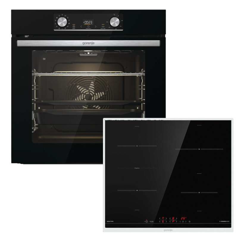 GORENJE Black Steam Pyro, Einbauherdset (Induktions-Kochfeld, A+, 77 Liter) GORENJE Black Steam Pyro, Einbauherdset (Induktions-Kochfeld, A+, 77 Liter)