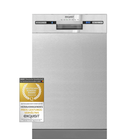EXQUISIT EGSP9309-EF-030E inox Geschirrspüler (Einbaugerät (Besteckkorb, 448 mm breit, 47 dB (A), E)