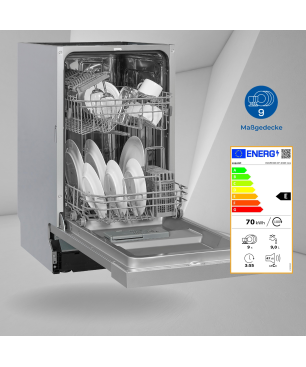 EXQUISIT EGSP9309-EF-030E inox Geschirrspüler (Einbaugerät (Besteckkorb, 448 mm breit, 47 dB (A), E)