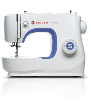 SINGER M3405 BEIGE/VIOLETT Freiarm-Nähmaschine (70 Watt, 1-stufiges Knopfloch)