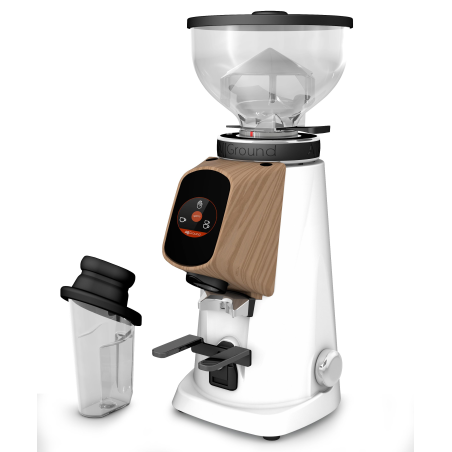 FIORENZATO AllGround Arctic White Walnuß Kaffeemühle Artic Weiß matt Walnuß (250 Watt, 64mm mit Titanbeschichtung)