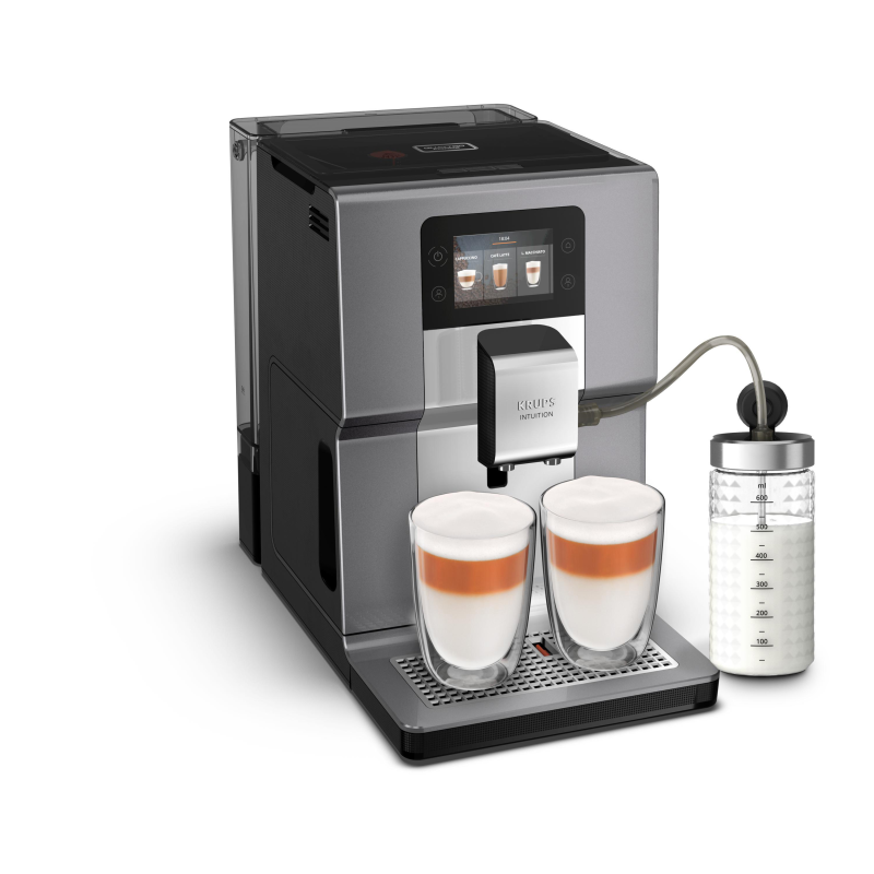 KRUPS EA 875 E Intuition Preference+ Kaffeevollautomat Silber KRUPS EA 875 E Intuition Preference+ Kaffeevollautomat Silber
