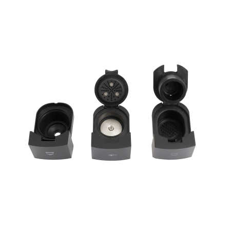 FREEJOY Multi Function 4 in 1 und Milchschäumer Kapselmaschine Schwarz/Silber