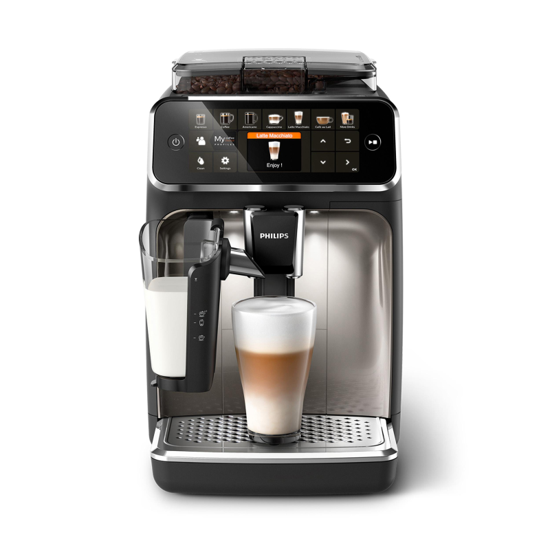 PHILIPS EP5447/90 Serie 5400 LatteGo 12 Kaffeespezialitäten Kaffeevollautomat Schwarz/Chrom