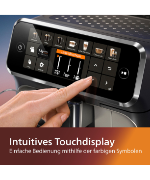 PHILIPS EP5447/90 Serie 5400 LatteGo 12 Kaffeespezialitäten Kaffeevollautomat Schwarz/Chrom
