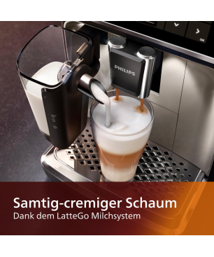 PHILIPS EP5447/90 Serie 5400 LatteGo 12 Kaffeespezialitäten Kaffeevollautomat Schwarz/Chrom