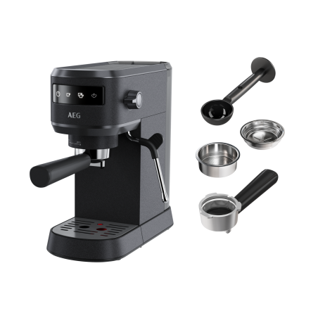 AEG Espresso Siebträgermaschine EC6-1-6BST Gourmet 6 Black Stainless Steel Espressomaschine Black Stainless Steel