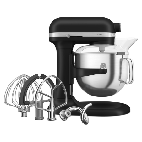 KITCHENAID Artisan 6,6 Liter - 5KSM70SHXEBM Küchenmaschine Matt Schwarz (Rührschüsselkapazität: 6,6 Liter, 375 Watt)