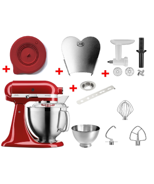 KITCHENAID 5KSM185PSEER Artisan 4,8 Liter Küchenmaschine Empire Rot (300 Watt)