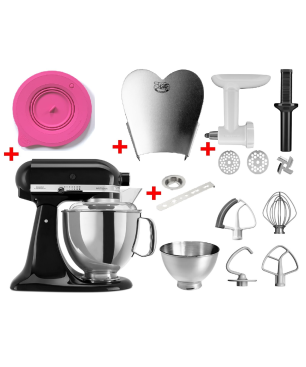 KITCHENAID 5KSM175PSEOB Sparset inkl. 4 Zubehöre Küchenmaschine Onyx Black (300 Watt)
