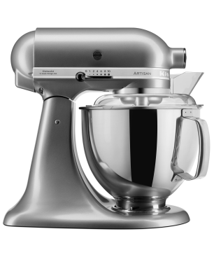 KITCHENAID 5KSM175PSECU Artisan Küchenmaschine Silber (Rührschüsselkapazität: 3 Liter, 300 Watt)