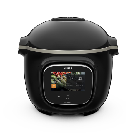 KRUPS CZ9128 Cook4Me Touch WIFI Multikocher Schwarz/Grau (Rührschüsselkapazität: 4 Liter, 1600 Watt)