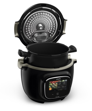 KRUPS CZ9128 Cook4Me Touch WIFI Multikocher Schwarz/Grau (Rührschüsselkapazität: 4 Liter, 1600 Watt)