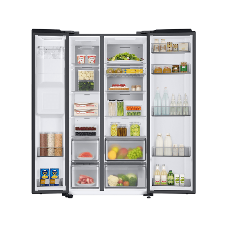 SAMSUNG RS6GA8842B1/EG Side-by-Side (D, 1780 mm hoch, Premium Black Steel/Schwarz)