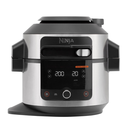 NINJA OL550EU Foodi 11-in-1 SmartLid Multikocher Stainless Steel/Black (Rührschüsselkapazität: 6 Liter, 1460 Watt)
