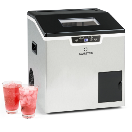 KLARSTEIN Icefestival Cube Eiswürfelmaschine (195 Watt, Silber)