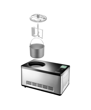 UNOLD 48845 Gusto Eismaschine (180 Watt, Edelstahl/Schwarz)