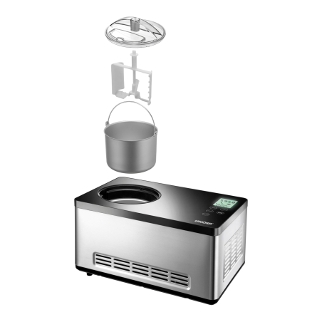 UNOLD 48845 Gusto Eismaschine (180 Watt, Edelstahl/Schwarz)