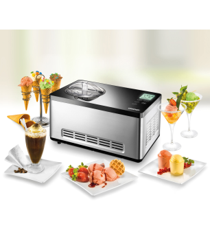 UNOLD 48845 Gusto Eismaschine (180 Watt, Edelstahl/Schwarz)