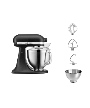 KITCHENAID Artisan 4,8 Liter - 5KSM185PSEBK Küchenmaschine Gusseisen Schwarz (300 Watt)