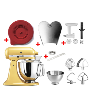 KITCHENAID 5KSM175PSECA Sparset inkl. 4 Zubehöre Küchenmaschine Pastellgelb (300 Watt)