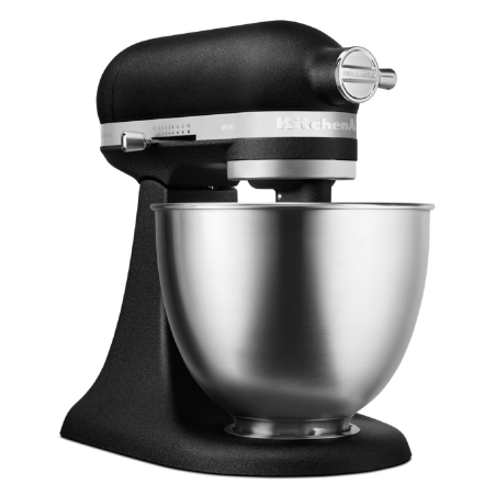KITCHENAID 5KSM3311XEBK Set mit 2 Edelstahlrührelmenten Küchenmaschine Gusseisen Schwarz (Rührschüsselkapazität: 3,3 Liter, 25