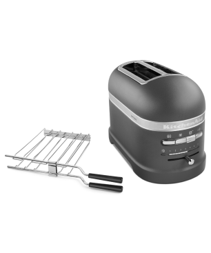 KITCHENAID ARTISAN mit 1 Sandwichzange 5KMT2204EGR Toaster Imperial Grey (1250 Watt, Schlitze: 2)