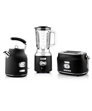 WESTINGHOUSE WES07 Wasserkocher Toaster Mixer Set schwarz (815 Watt, Schlitze: 2)