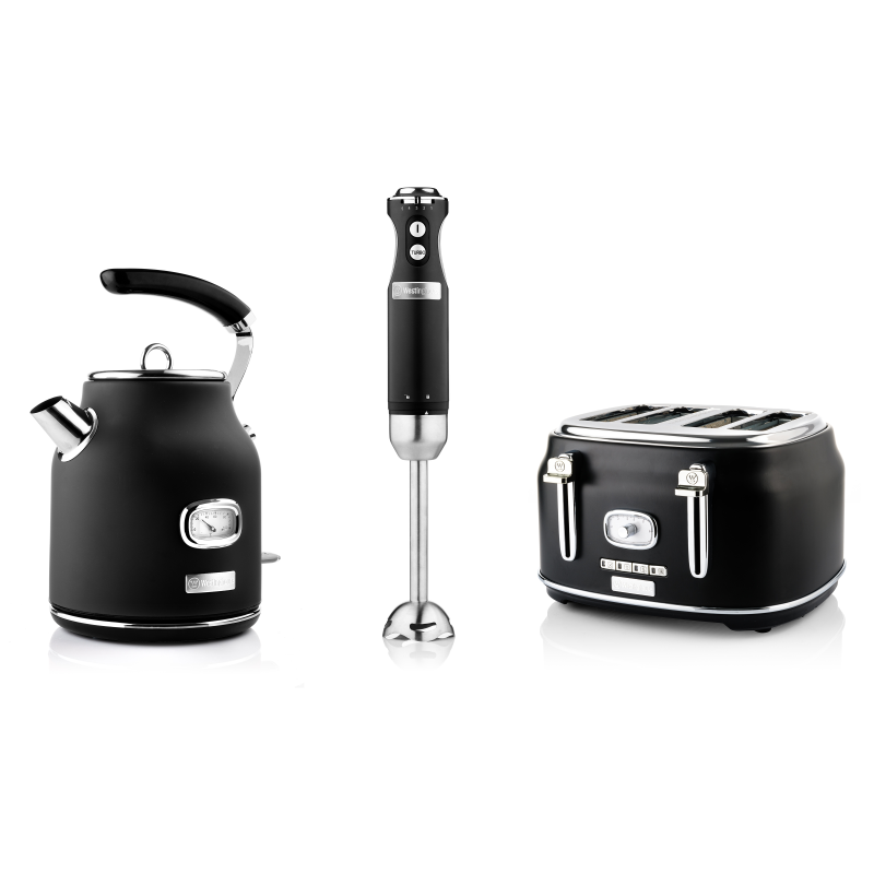 WESTINGHOUSE WES16 Wasserkocher Toaster Mixer Set schwarz (1750 Watt, Schlitze: 4)