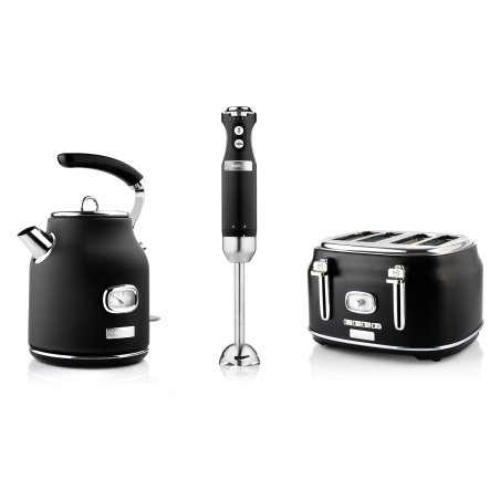WESTINGHOUSE WES16 Wasserkocher Toaster Mixer Set schwarz (1750 Watt, Schlitze: 4)