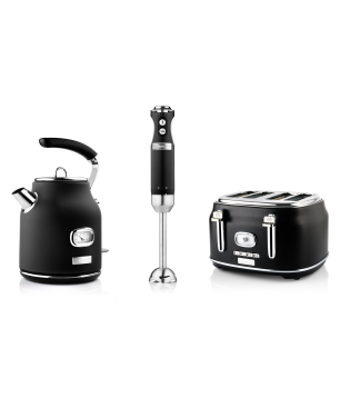 WESTINGHOUSE WES16 Wasserkocher Toaster Mixer Set schwarz (1750 Watt, Schlitze: 4)