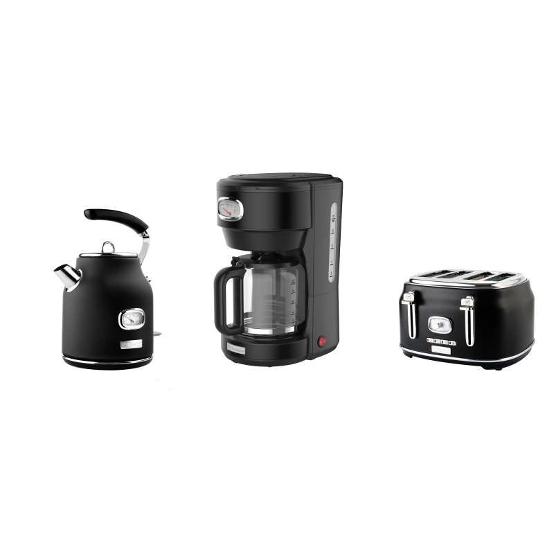 WESTINGHOUSE WES24 Wasserkocher Toaster Kaffeemaschine Set schwarz (1750 Watt, Schlitze: 4)