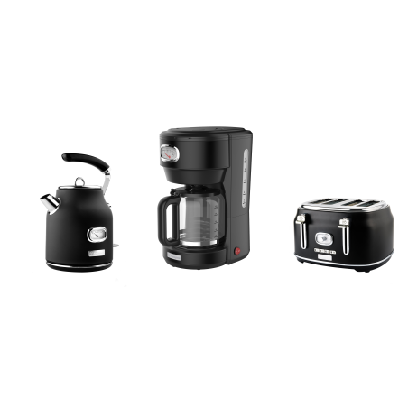 WESTINGHOUSE WES24 Wasserkocher Toaster Kaffeemaschine Set schwarz (1750 Watt, Schlitze: 4)