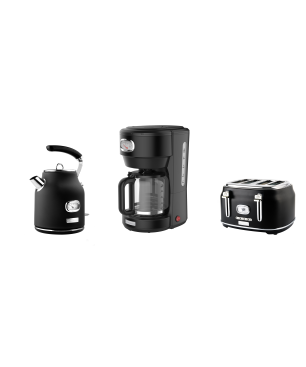 WESTINGHOUSE WES24 Wasserkocher Toaster Kaffeemaschine Set schwarz (1750 Watt, Schlitze: 4)