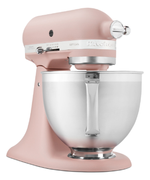 KITCHENAID 5KSM185PSECA inkl. Edelstahlrührelmenten und 4 Zubehöre Küchenmaschine Feather Pink (300 Watt)