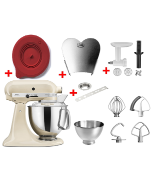KITCHENAID 5KSM175PSEAC Sparset inkl. 4 Zubehöre Küchenmaschine Creme (300 Watt)