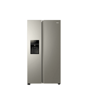 HAIER HSR3918FIMP Side-by-Side (393 kWh/Jahr, F, 117,5 cm hoch, Edelstahl)