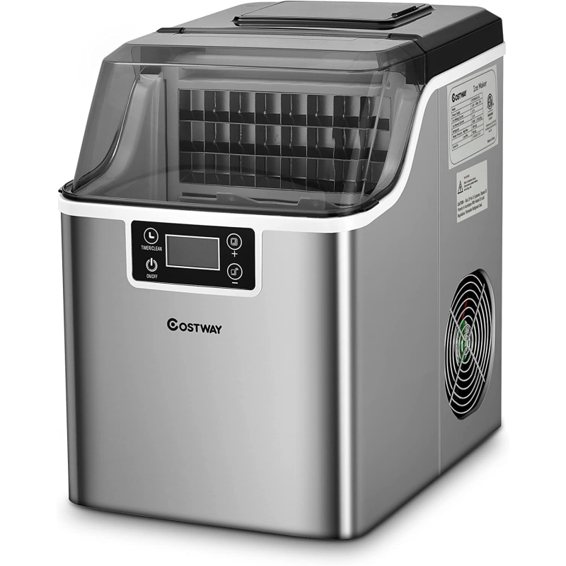 COSTWAY 3,2L Eiswürfelmaschine (240 Volt, Silber) COSTWAY 3,2L Eiswürfelmaschine (240 Volt, Silber)