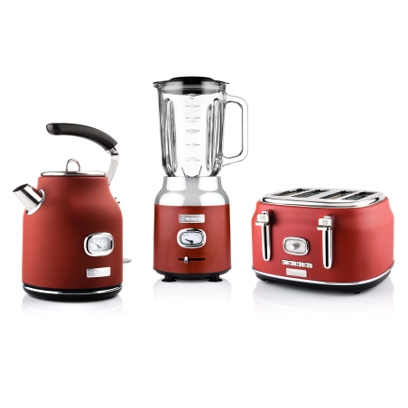 WESTINGHOUSE WES11 Wasserkocher Toaster Mixer Set rot (1750 Watt, Schlitze: 4)