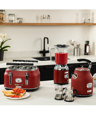 WESTINGHOUSE WES11 Wasserkocher Toaster Mixer Set rot (1750 Watt, Schlitze: 4)